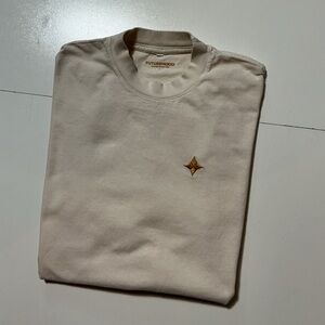 Futuremood Studios Sunglasses Lil Yachty Beige Embroidered Logo Crewneck T-Shirt